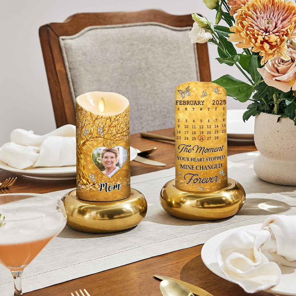 The Moment My Heart Changed Forever - Personalized LED Candle