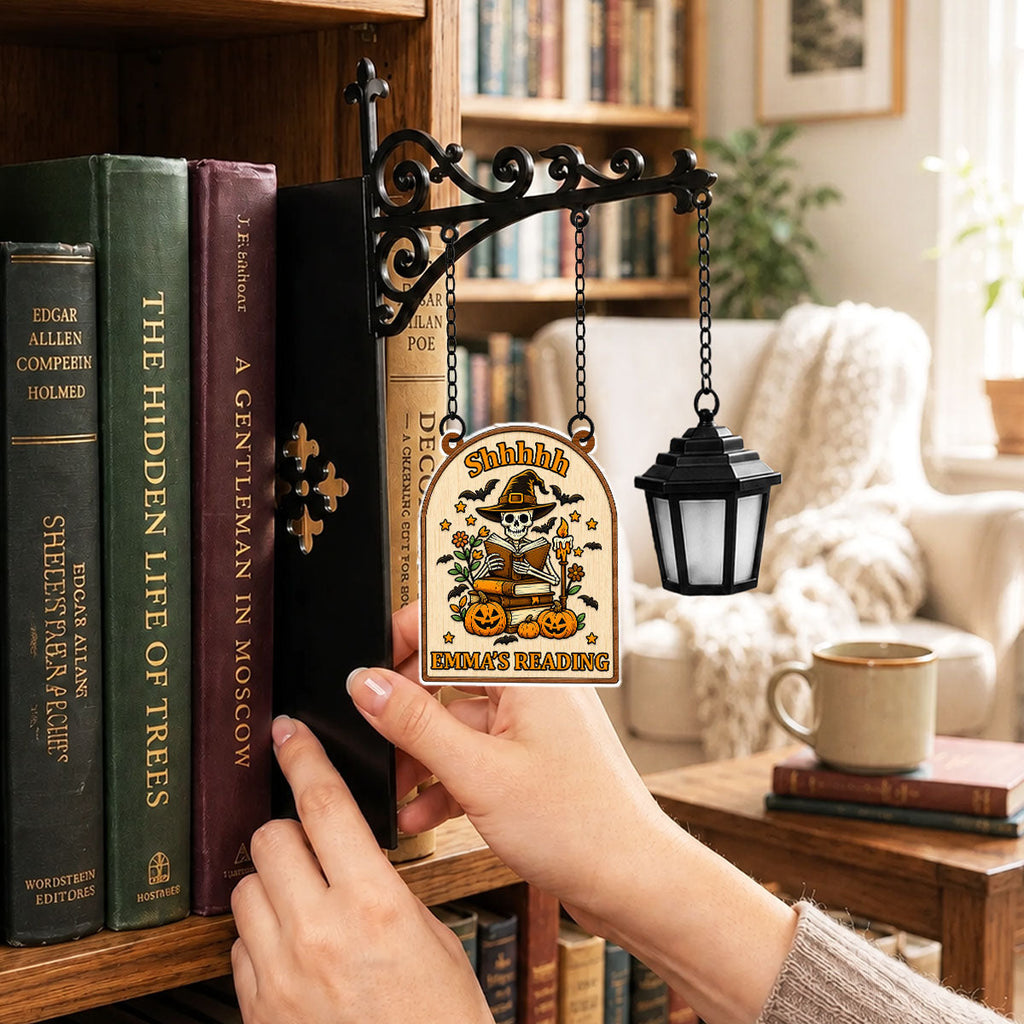 Just One More Spooky Chapter - Personalized Bookshelf Lantern Light Sign