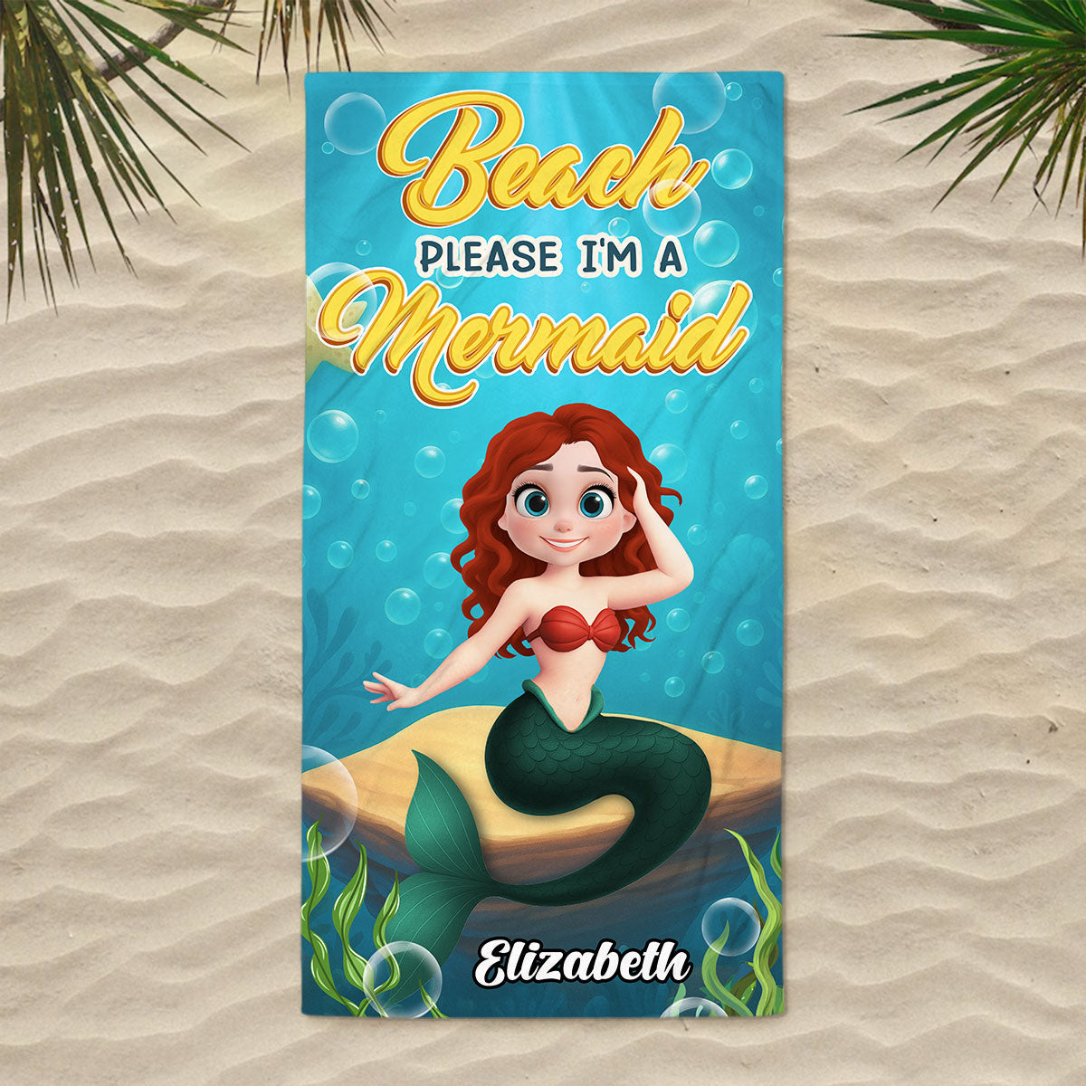 I Am Mermaid - Personalized Beach Towel