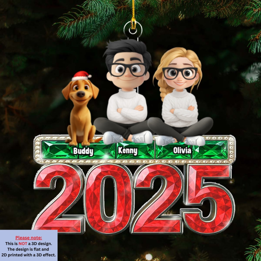 Custom Keepsake Christmas Ornament •  This Is Us And Our Dog - Personalized Acrylic Ornament