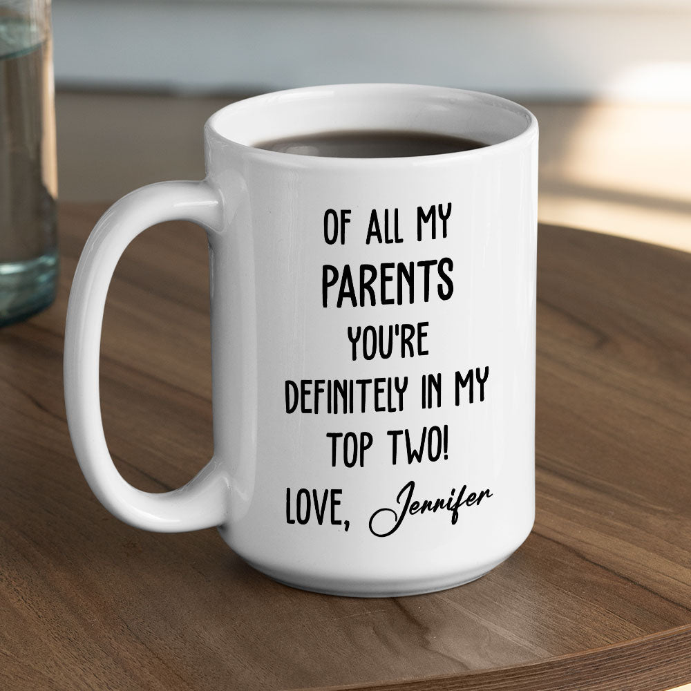 Custom Father's Day, Special Gift for Dad & Grandpa • My Top Two - Personalized Coffee Mug