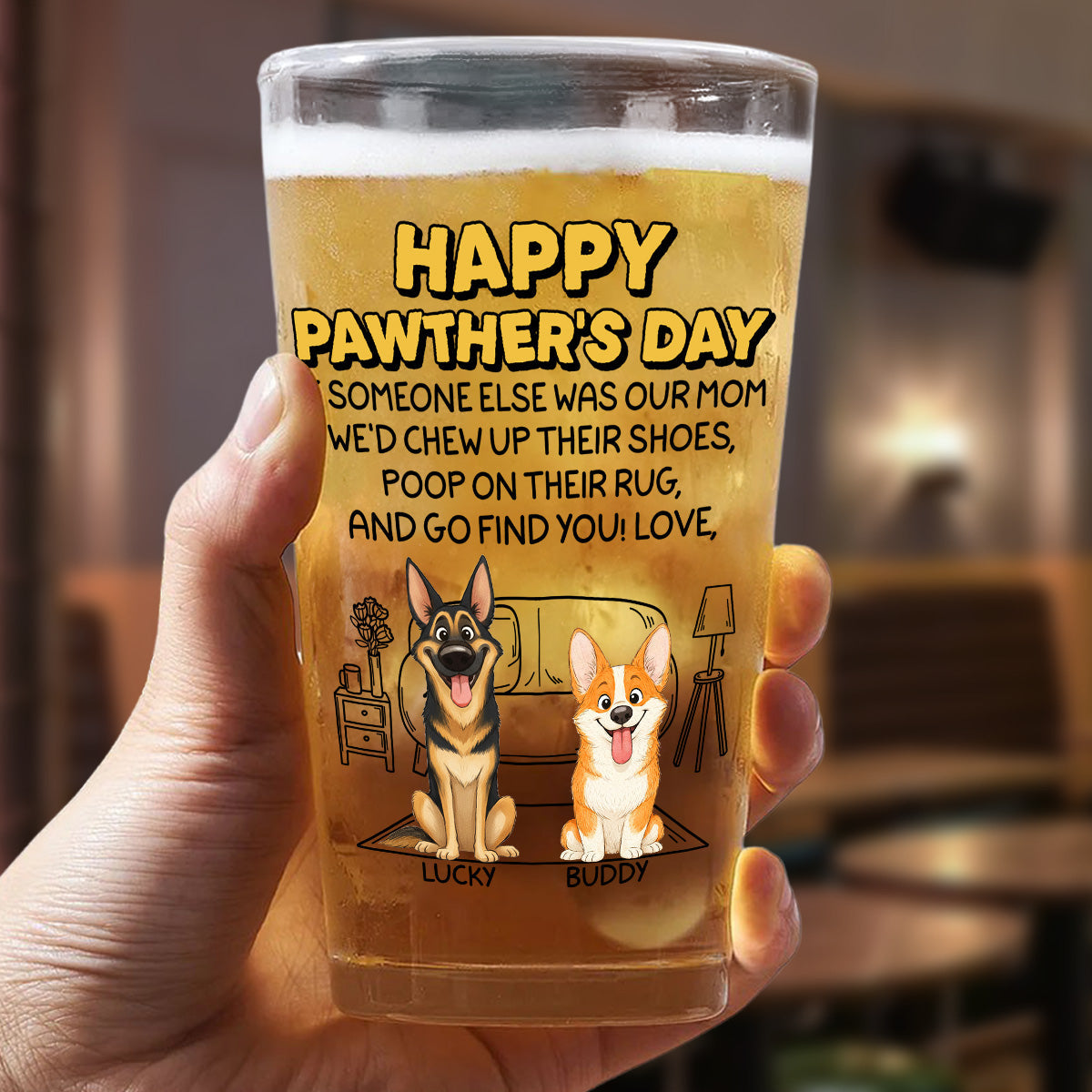 No One Can Be Parent Better Than You - Personalized Beer Glass