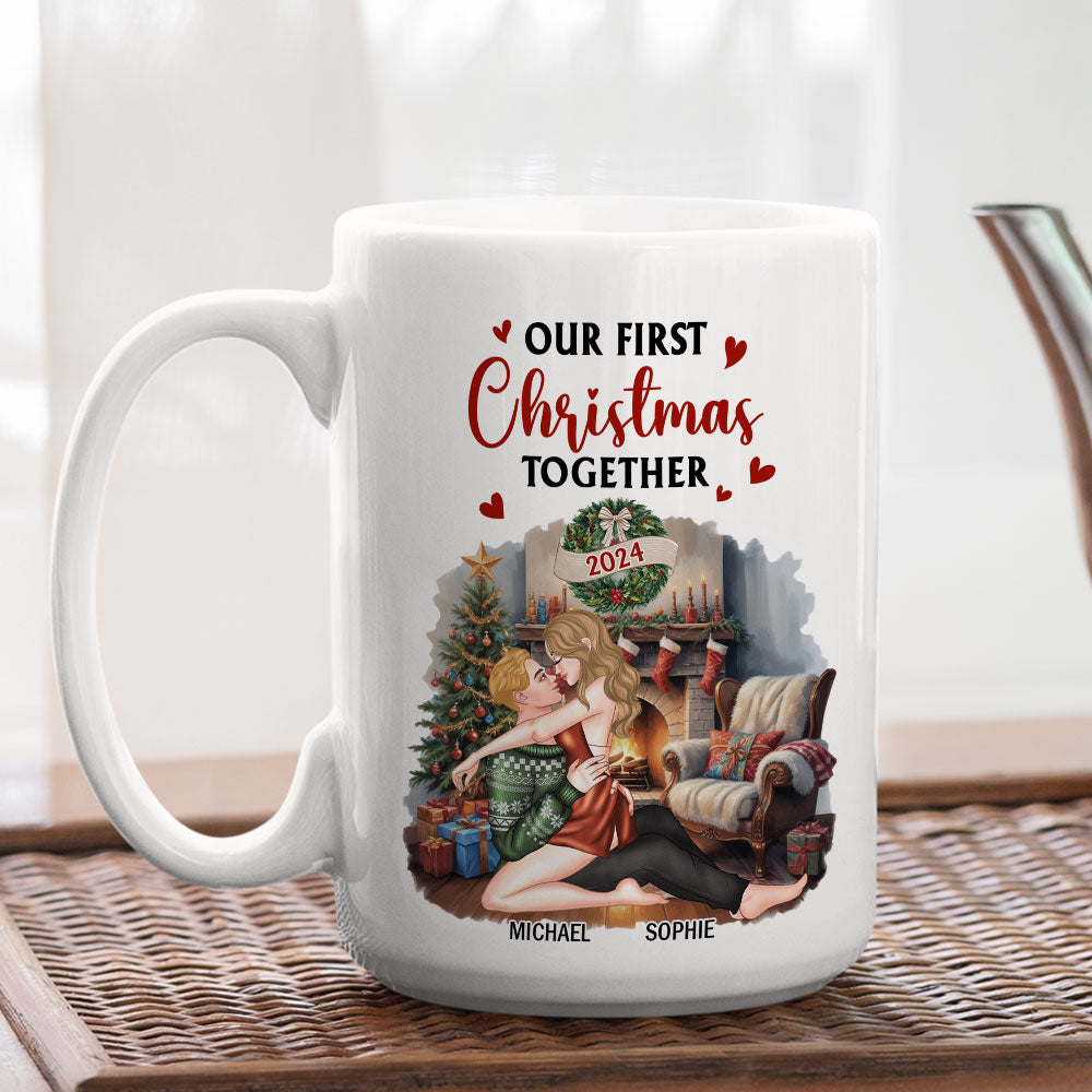 Custom Anniversary Keepsake Gifts For Couple • Our First Christmas Together Baby - Personalized Coffee Mug