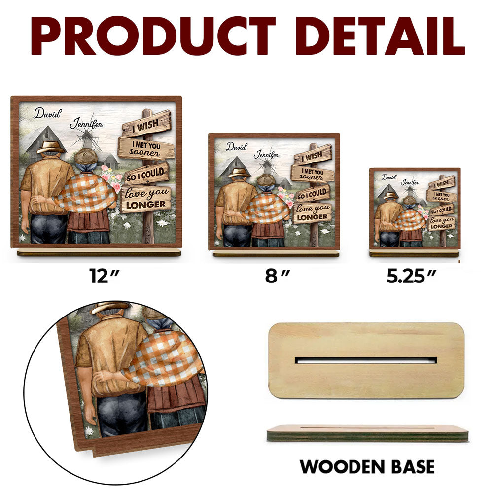 Custom Decor for Wife, Gift for Her • I Wish - Personalized 2-Layer Wood Plaque With Flat Base