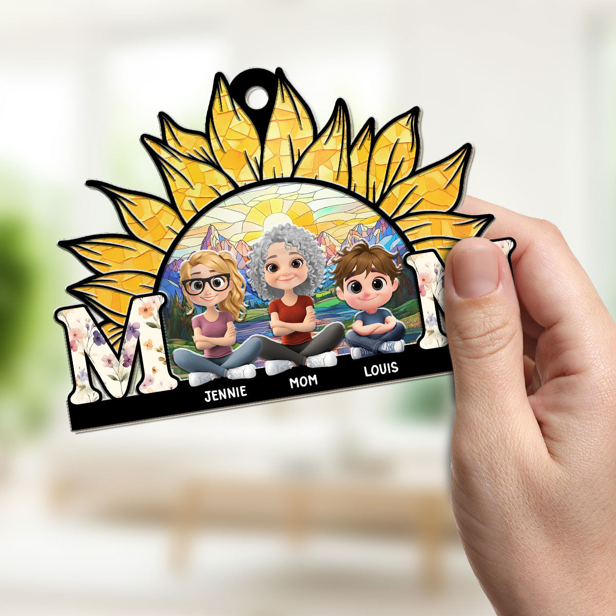 Custom Hanging Decor for Mom Daughter, Mother's Day Gifts • You Are My Sunshine - Personalized Suncatcher