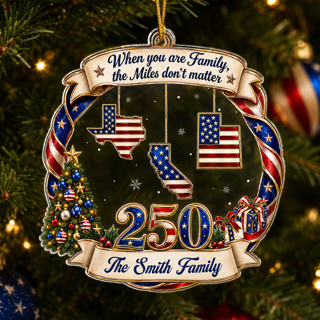 Custom Keepsake Christmas Ornament •  Together Wherever We Are - Personalized Acrylic Ornament