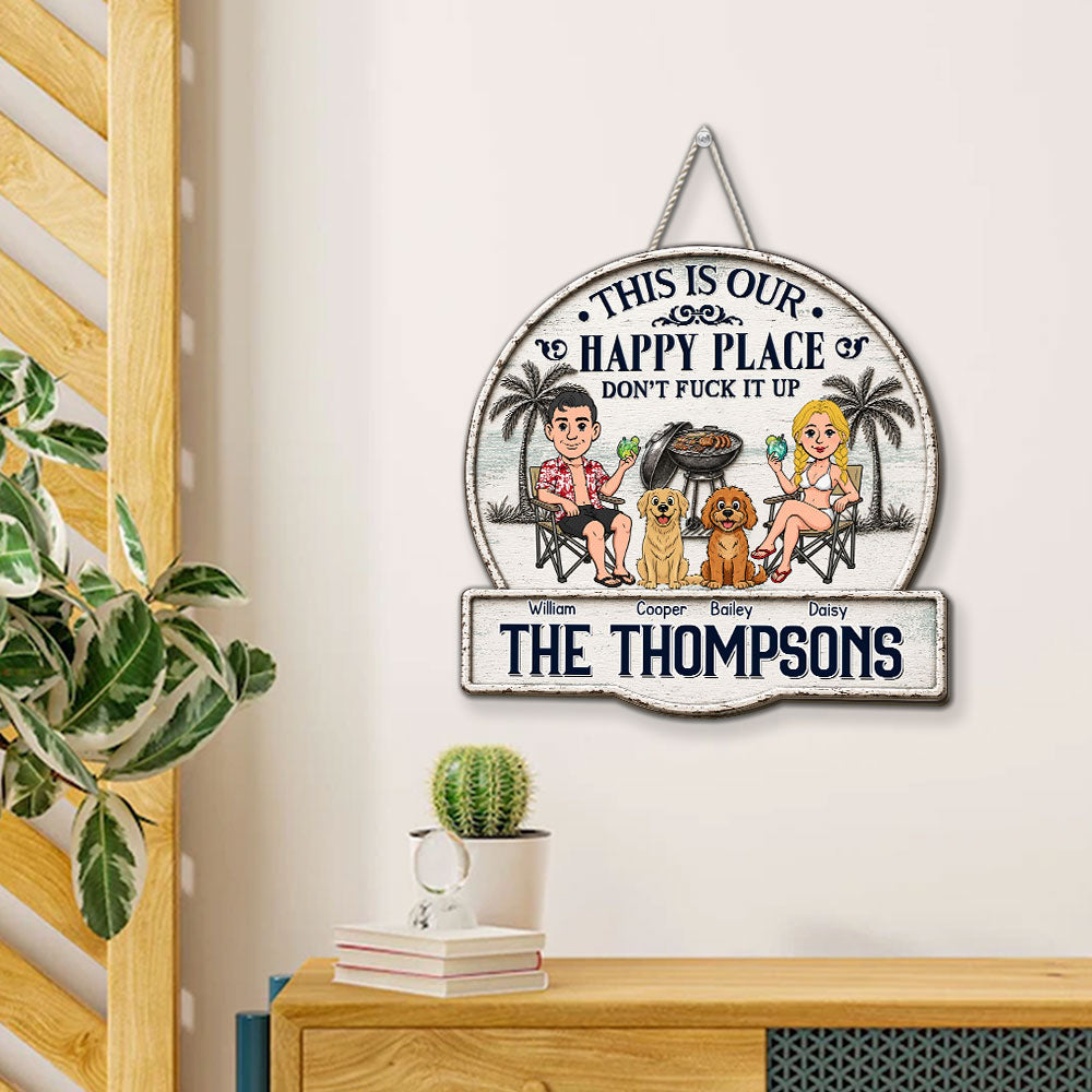 Custom Family Summer Backyard, Patio & Porch Decor • Patio Time Beats Everything - Personalized Wood Sign