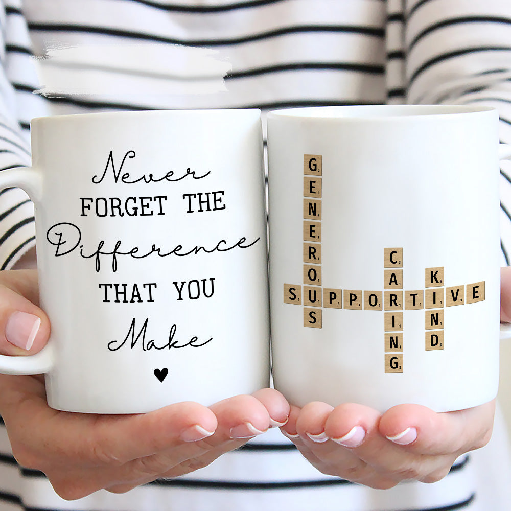 Custom Coworker, Christmas & Birthday Team Appreciation Gift • Difference You Make - Personalized Coffee Mug