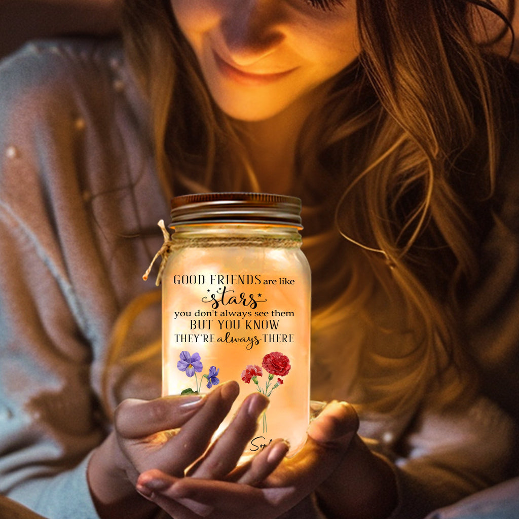 Friends Like Stars - Personalized Mason Jar Light