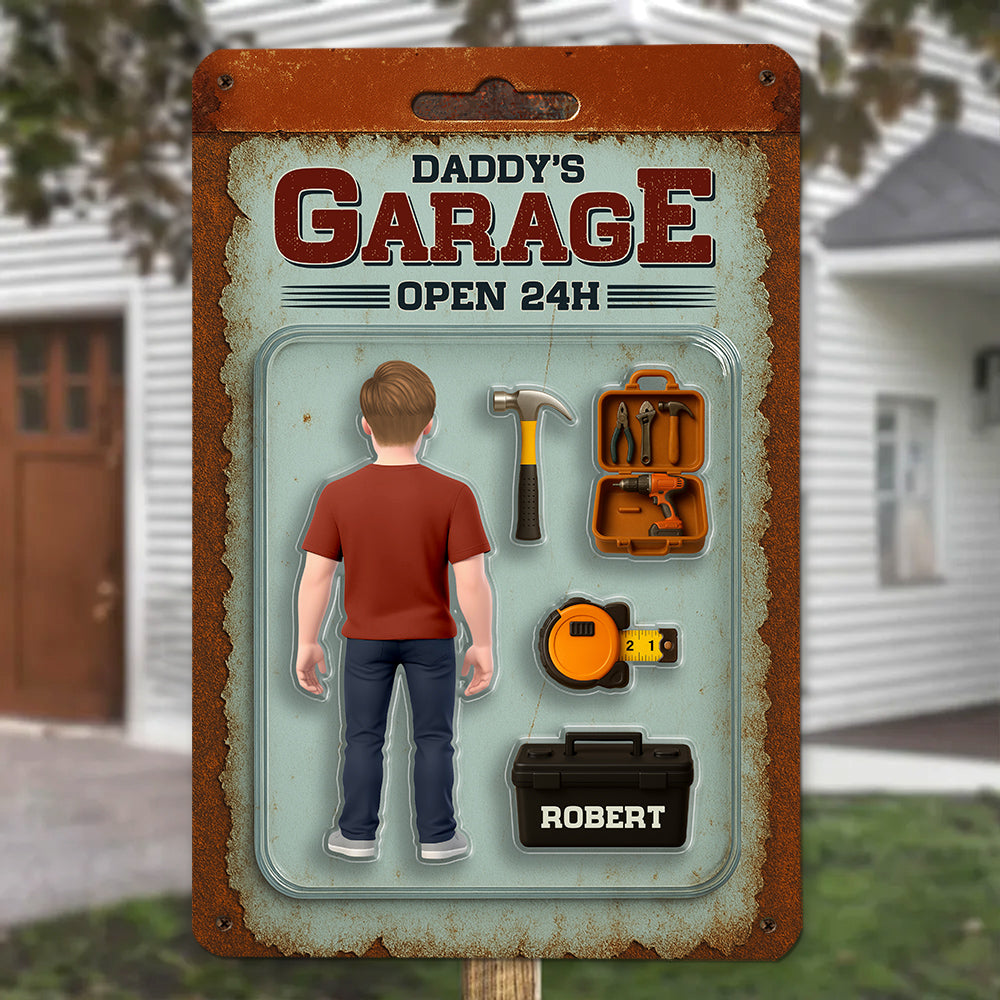 Custom Home & Wall Decor, Birthday & Christmas Gift • Garage Of Dad - Personalized Metal Sign
