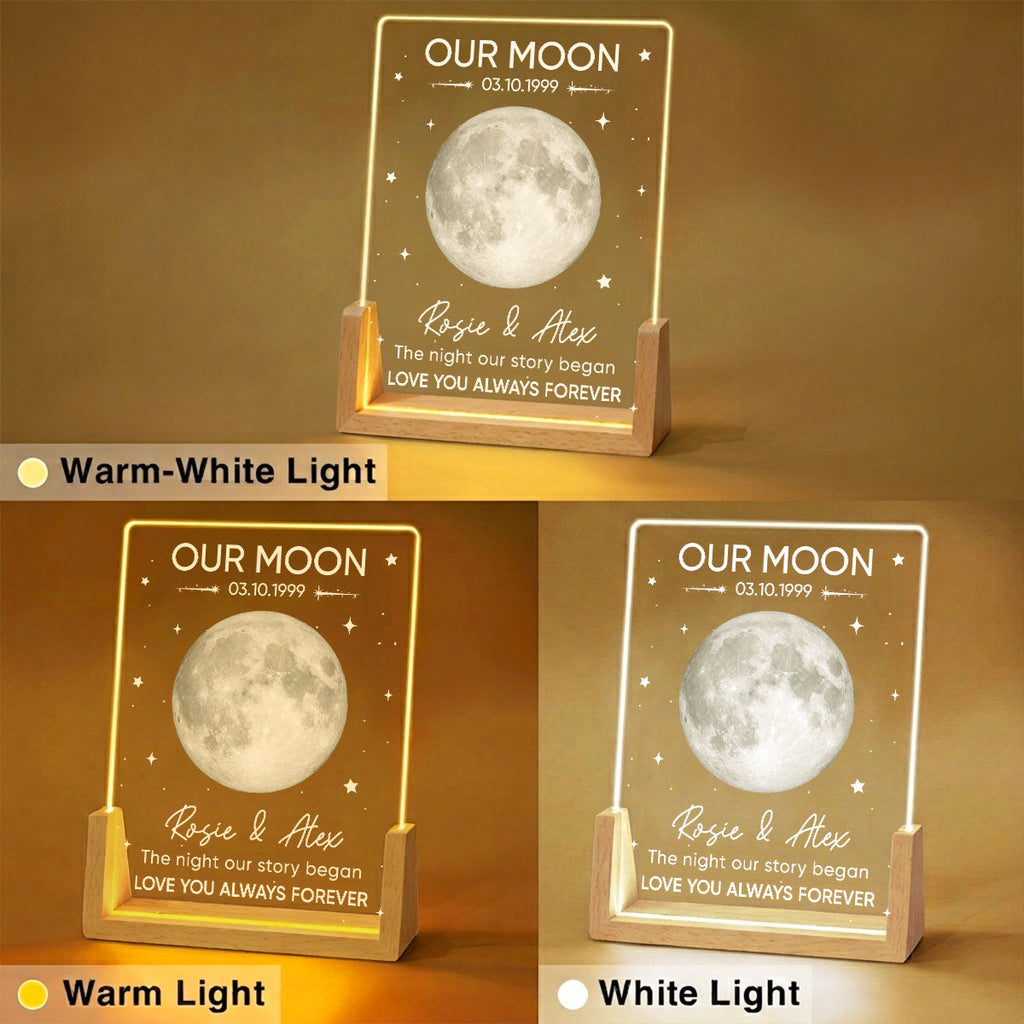 Custom Couple Gift for Anniversary, Valentine's Day, Christmas • The Night Our Story Began - Personalized Night Light
