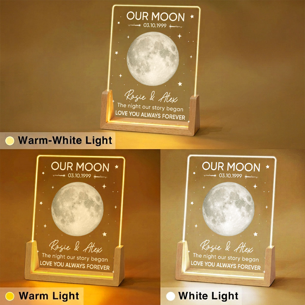 Custom Couple Gift for Anniversary, Valentine's Day, Christmas • The Night Our Story Began - Personalized Night Light