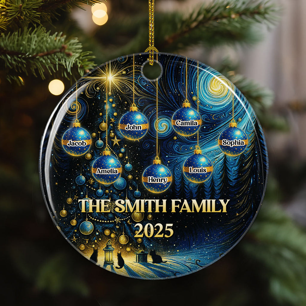 Custom Family Ornament, Christmas Gift for Family Members •  Family Together 2025 - Personalized Ceramic Ornament
