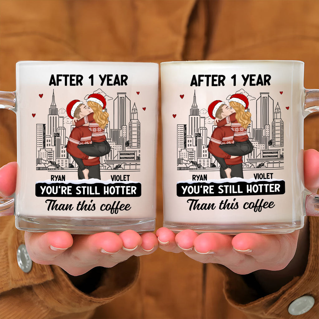 Custom Anniversary Keepsake Gifts For Couple • You Are Hotter Than Coffee - Personalized Glass Mug