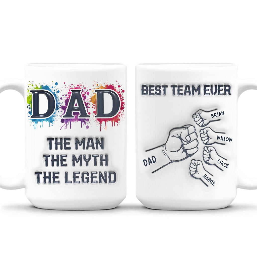Custom Father's Day, Special Gift for Dad & Grandpa • Papa We Love You - Personalized 3D Inflated Effect Mug