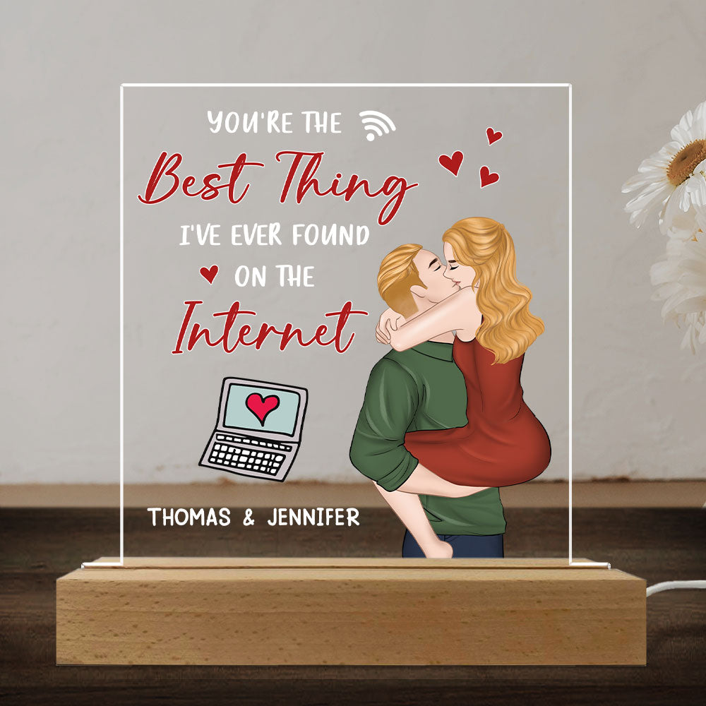 Custom Couple Gift for Anniversary, Valentine's Day, Christmas • The Best Thing I Found - Personalized LED Light