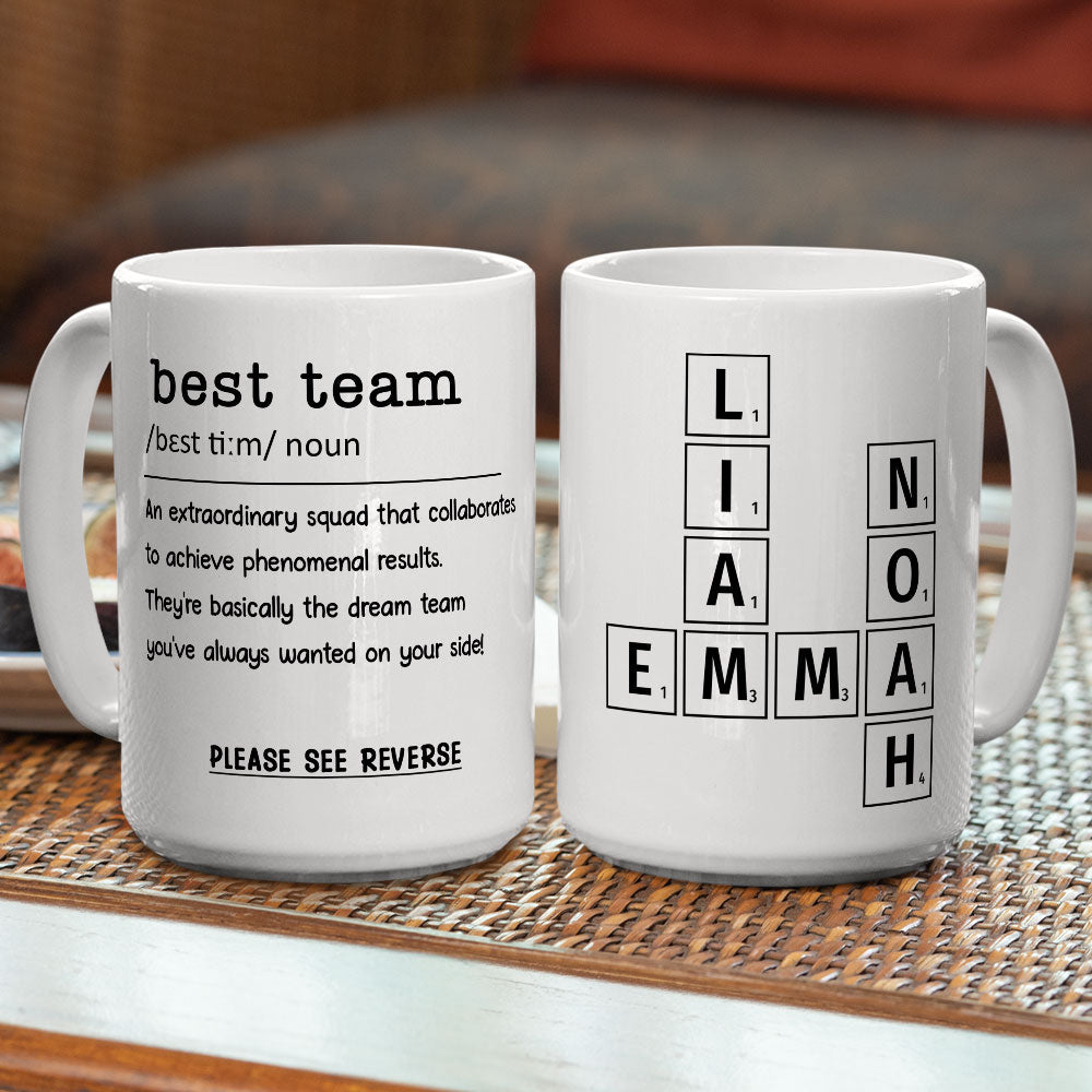 Custom Coworker, Christmas & Birthday Team Appreciation Gift • Coworker Crossword - Personalized Coffee Mug
