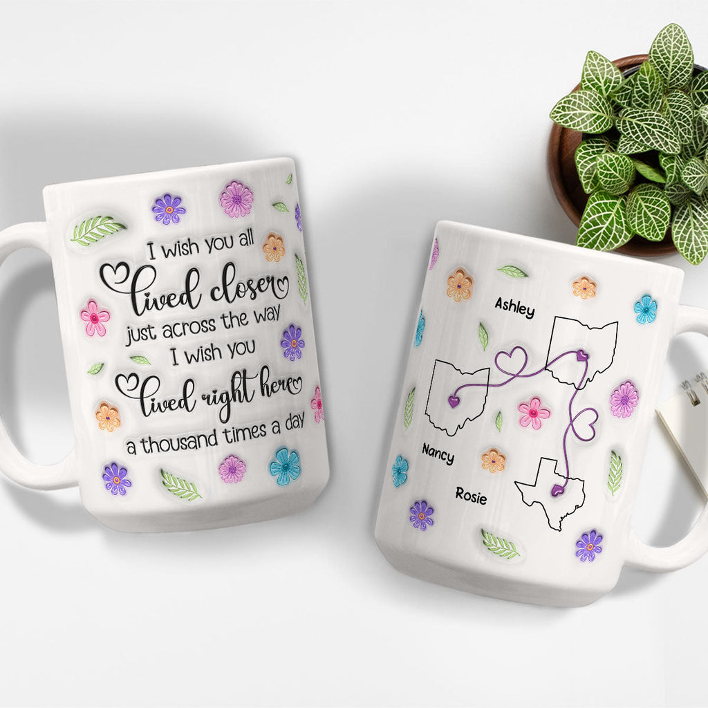 Custom Best Friend, Christmas & Birthday Friendship Keepsake Gift • Wish We Were Together Always - Personalized 3D Inflated Effect Mug