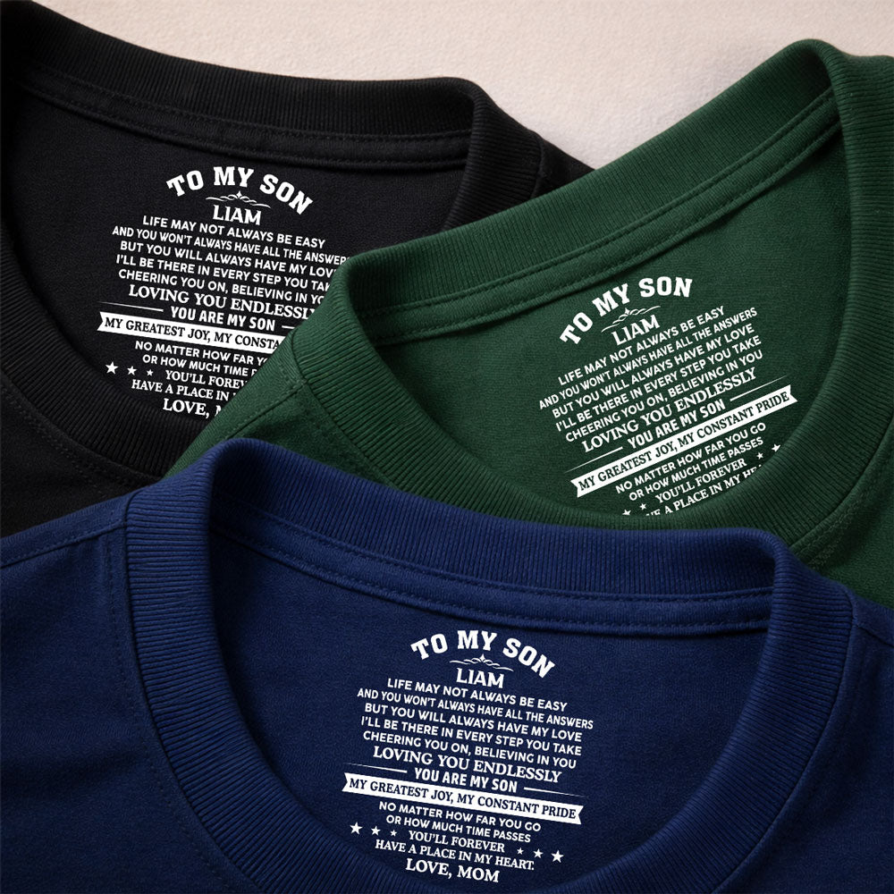 Custom Christmas & Birthday Gift for Son • You Are My Pride - Personalized Inside Neck Print T-Shirt