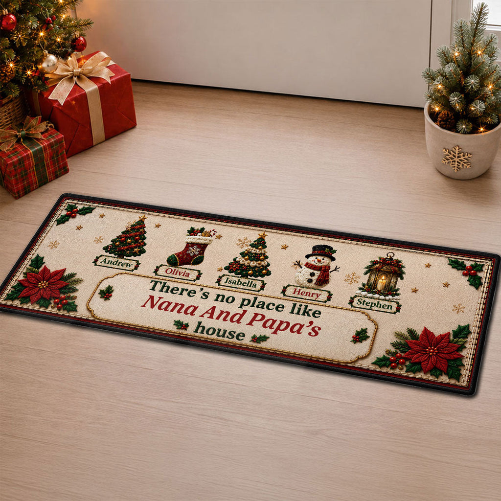 Custom Family Name Christmas Rug, Holiday Gift For Grandma Grandpa • Holiday Gathering - Personalized Runner Rug