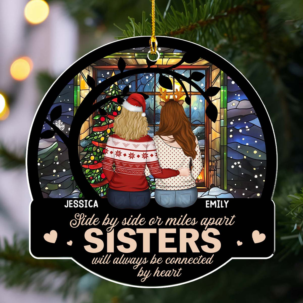 Custom Sister Christmas Ornament •  Circle Of Love - Personalized Acrylic Ornament