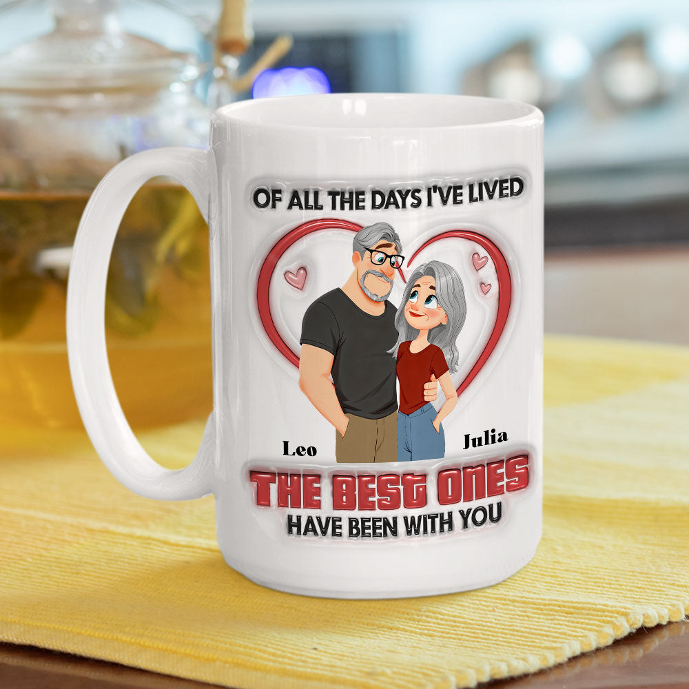 Custom Anniversary Keepsake Gifts For Couple • The Best Day - Personalized 3D Inflated Effect Mug