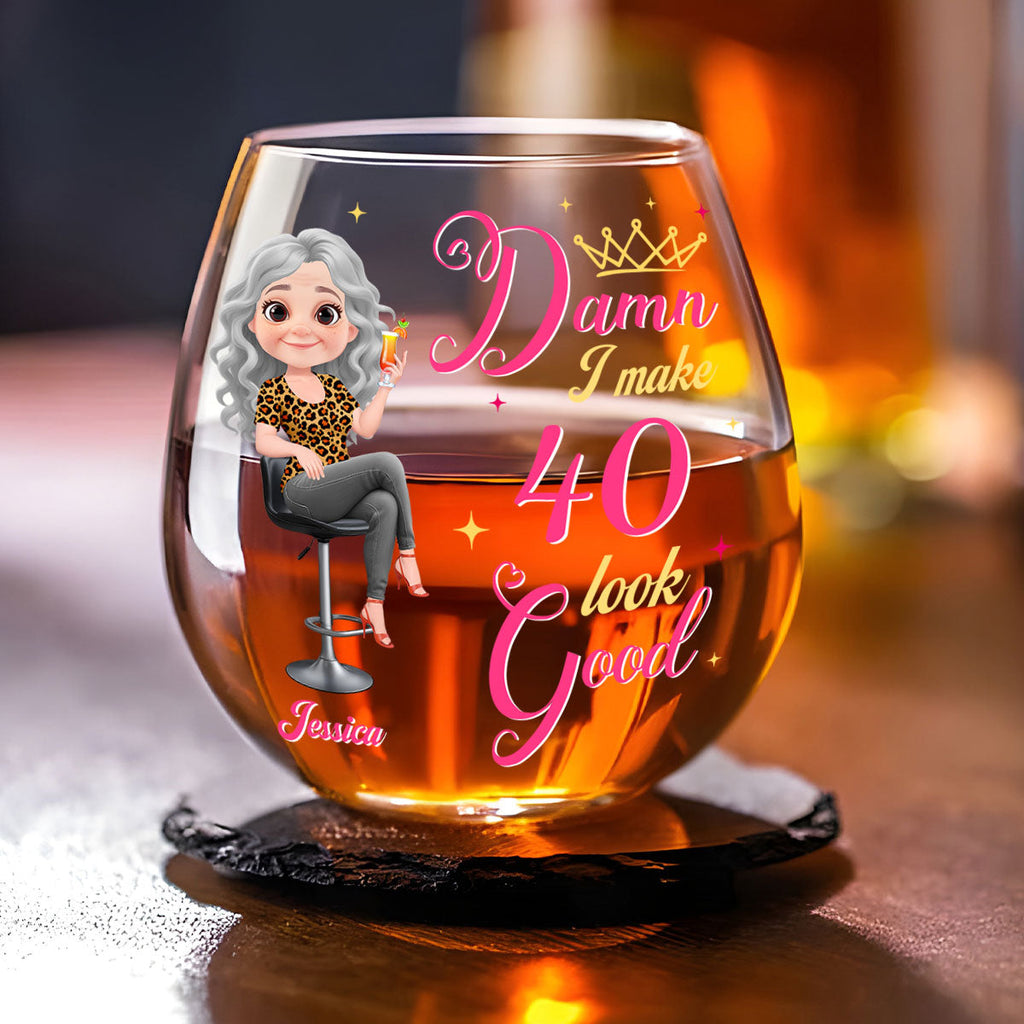 This Queen Look Fabulous - Personalized Wine Glass