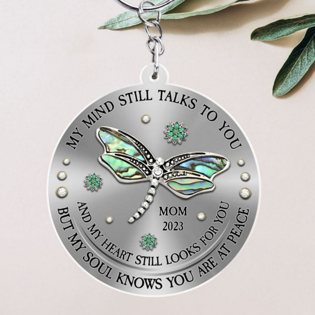 Dragonfly My Mind My Heart My Soul - Personalized Acrylic Keychain