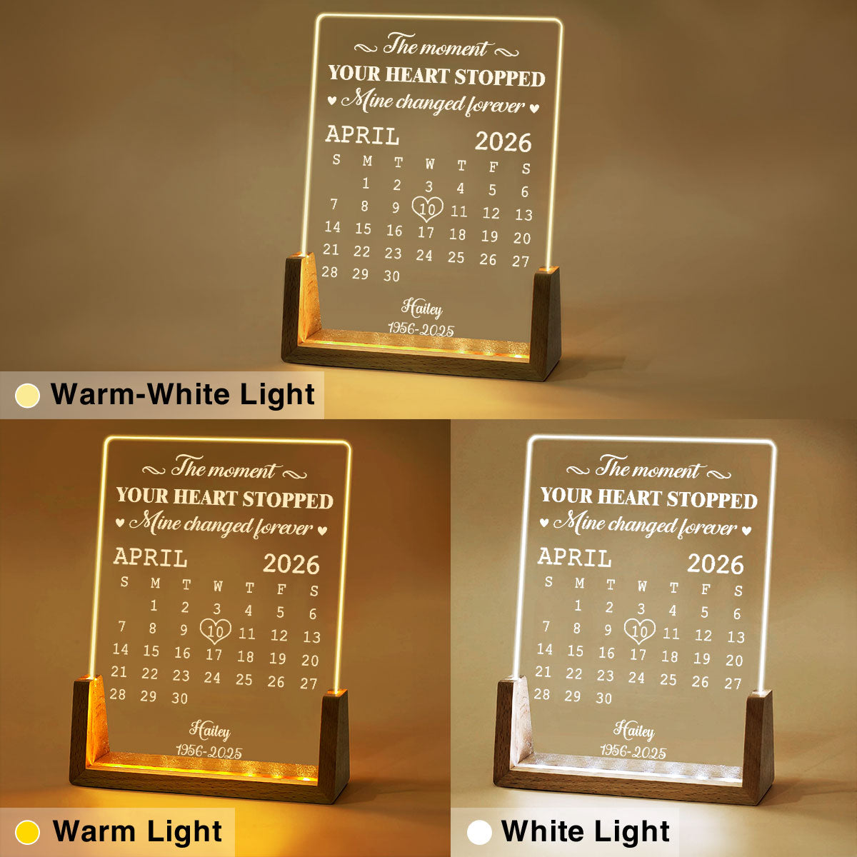 Custom Memorial Gift, Sympathy Keepsake For Loved Ones • The Moment - Personalized Night Light