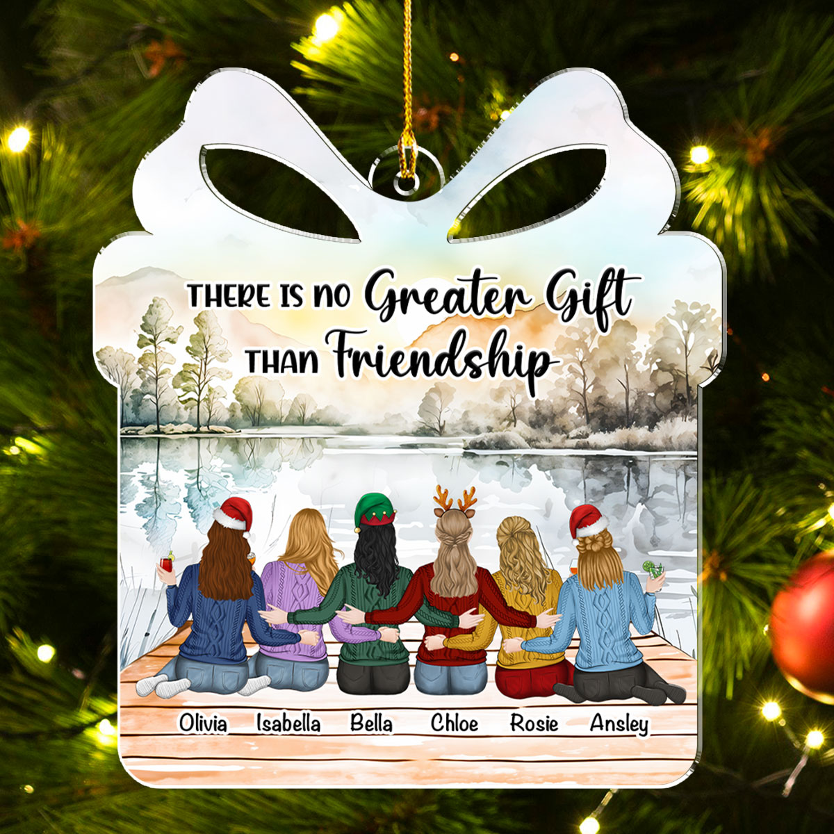 Custom Friendship Christmas Ornament, Best Friend Gift •  Friendship Is A Gift - Personalized Acrylic Ornament