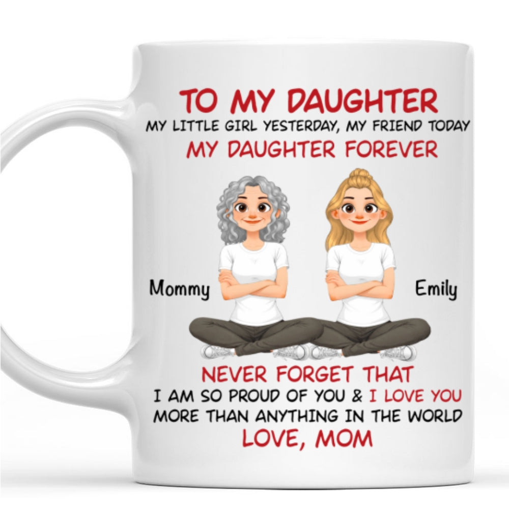 Custom Christmas & Birthday Gift for Daughter • My Daughter Forever Cartoon - Personalized Coffee Mug