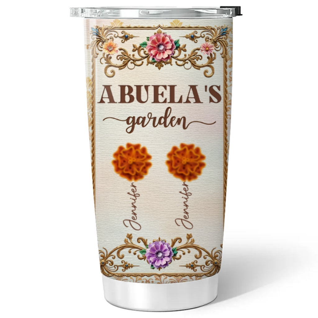 Custom Christmas Birthday Gifts For Grandma • Grandma Growing Garden - Personalized Tumbler