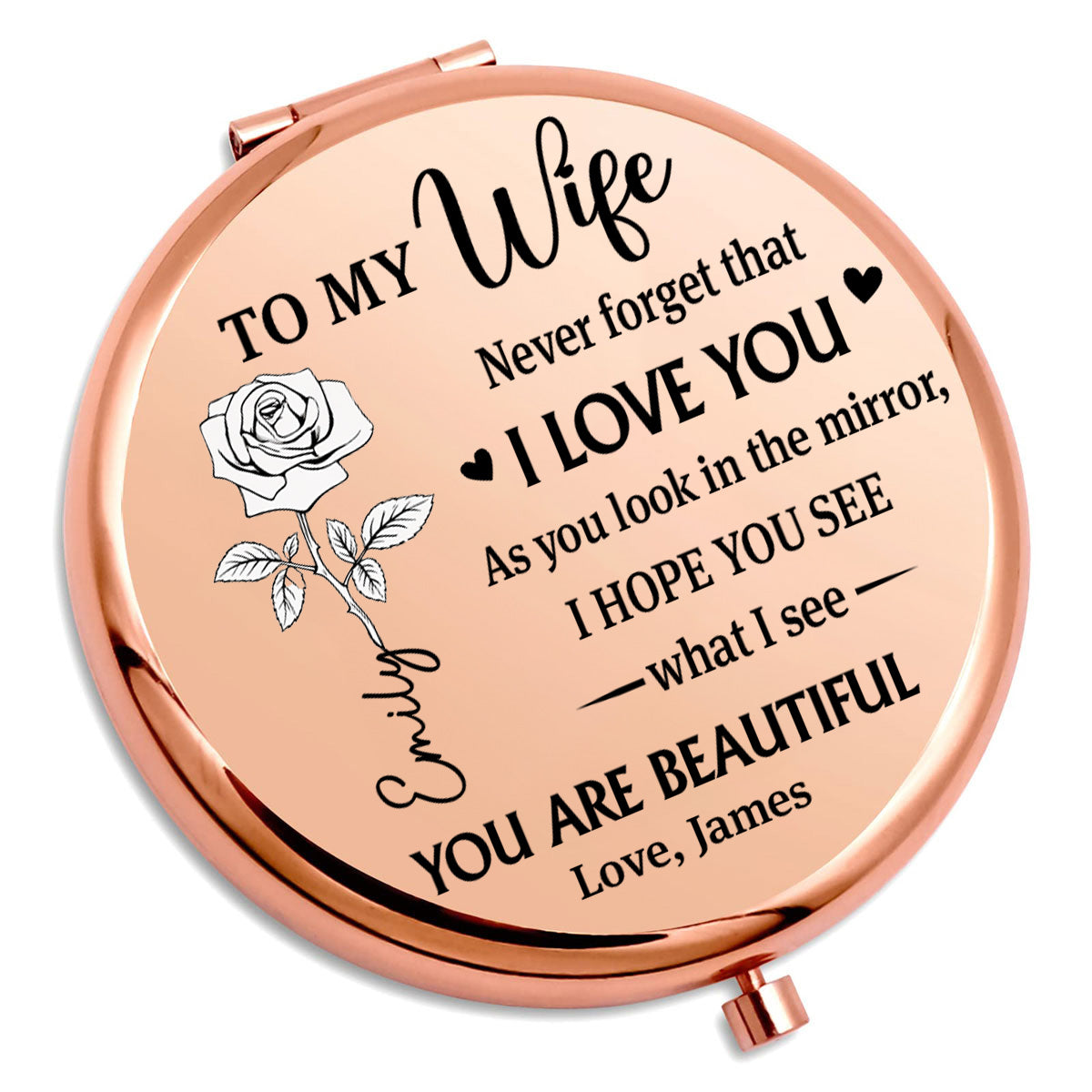 Time Passes Love Remains - Personalized Compact Mirror
