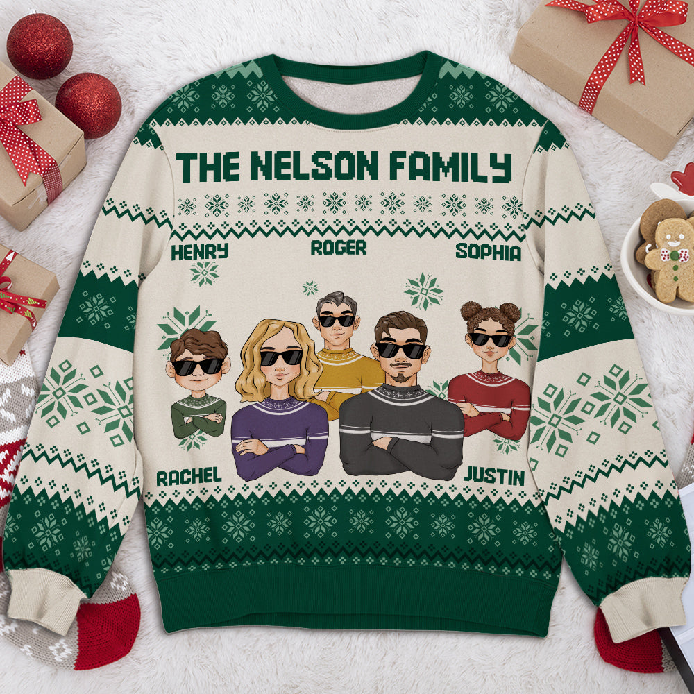 Custom Family Christmas Sweatshirt, Gift for Family Members • Family Together - Personalized All-Over-Print Sweatshirt