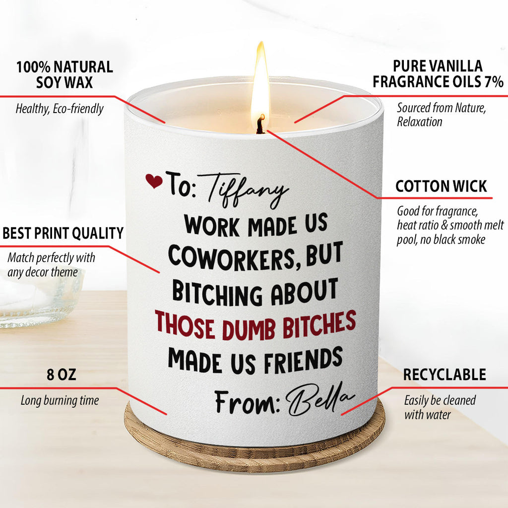 Work Besties By Accident - Personalized Candle