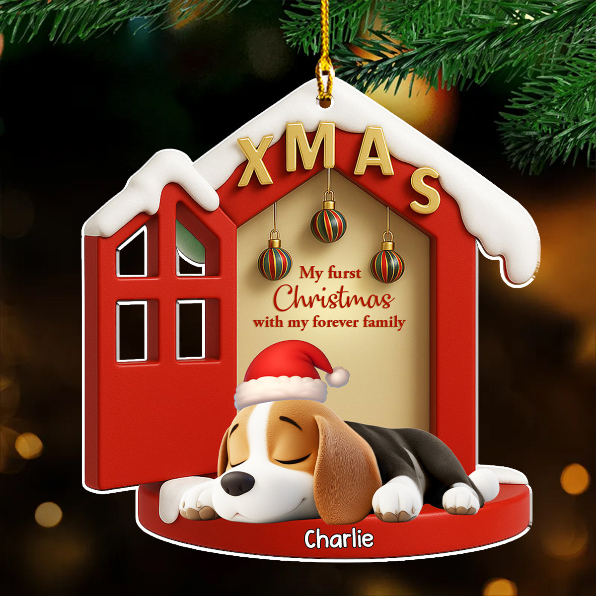 Custom Keepsake Christmas Ornament •  Sweetest Home Ever - Personalized 3D Effect Acrylic Ornament