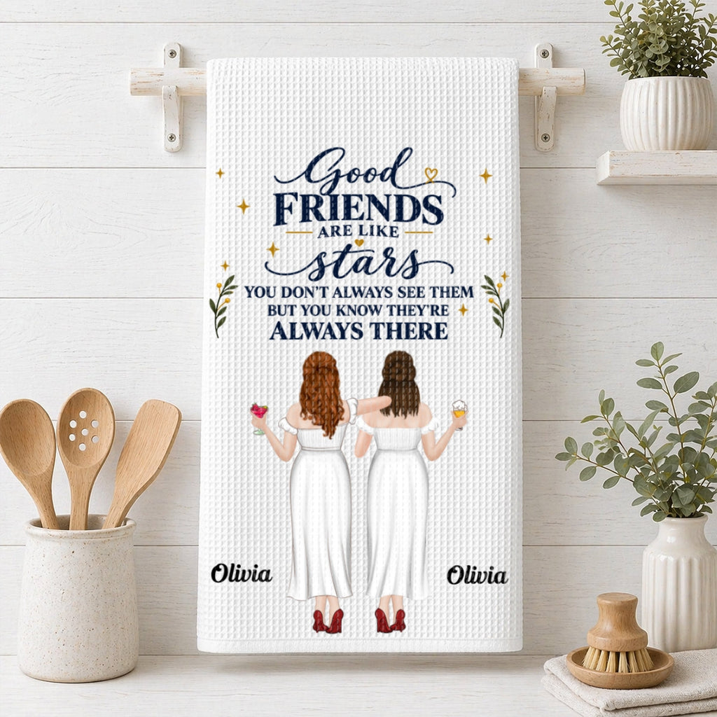 Custom Sister Kitchen Towel With Names, Birthday Christmas Gift For Sister Sibling • Always There - Personalized Kitchen Towel