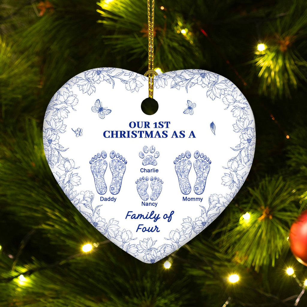 Custom Keepsake Christmas Ornament •  Grateful To Have Family - Personalized Ceramic Ornament