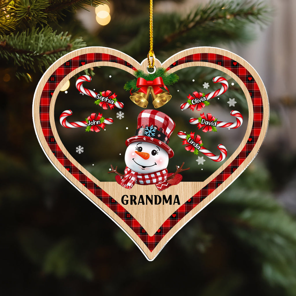 Custom Family Ornament, Christmas Gift for Family Members •  Grandma With Her Lovers - Personalized Acrylic Ornament