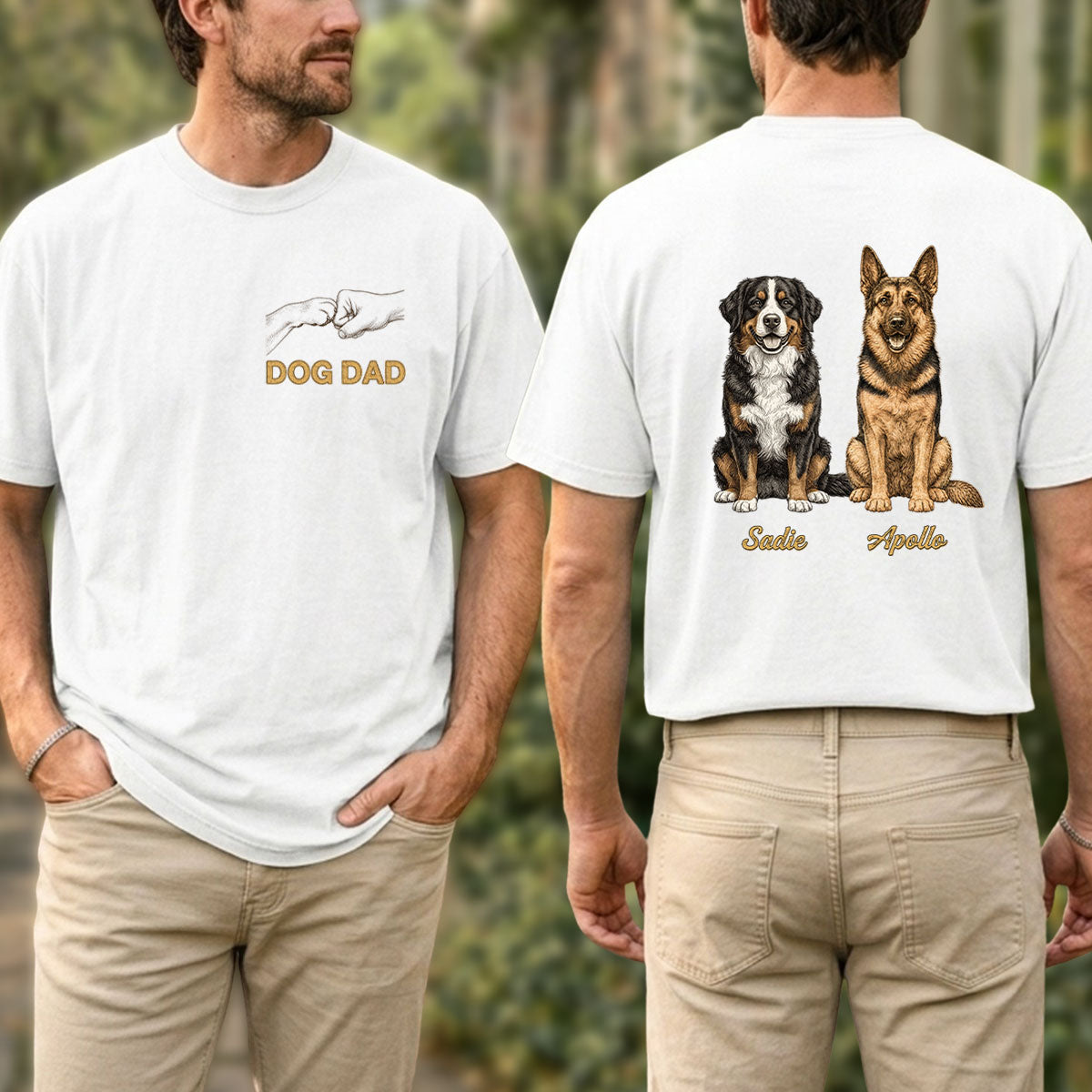 Custom Christmas & Birthday Keepsake Gift • Dog Dad Classic - Personalized Shirt