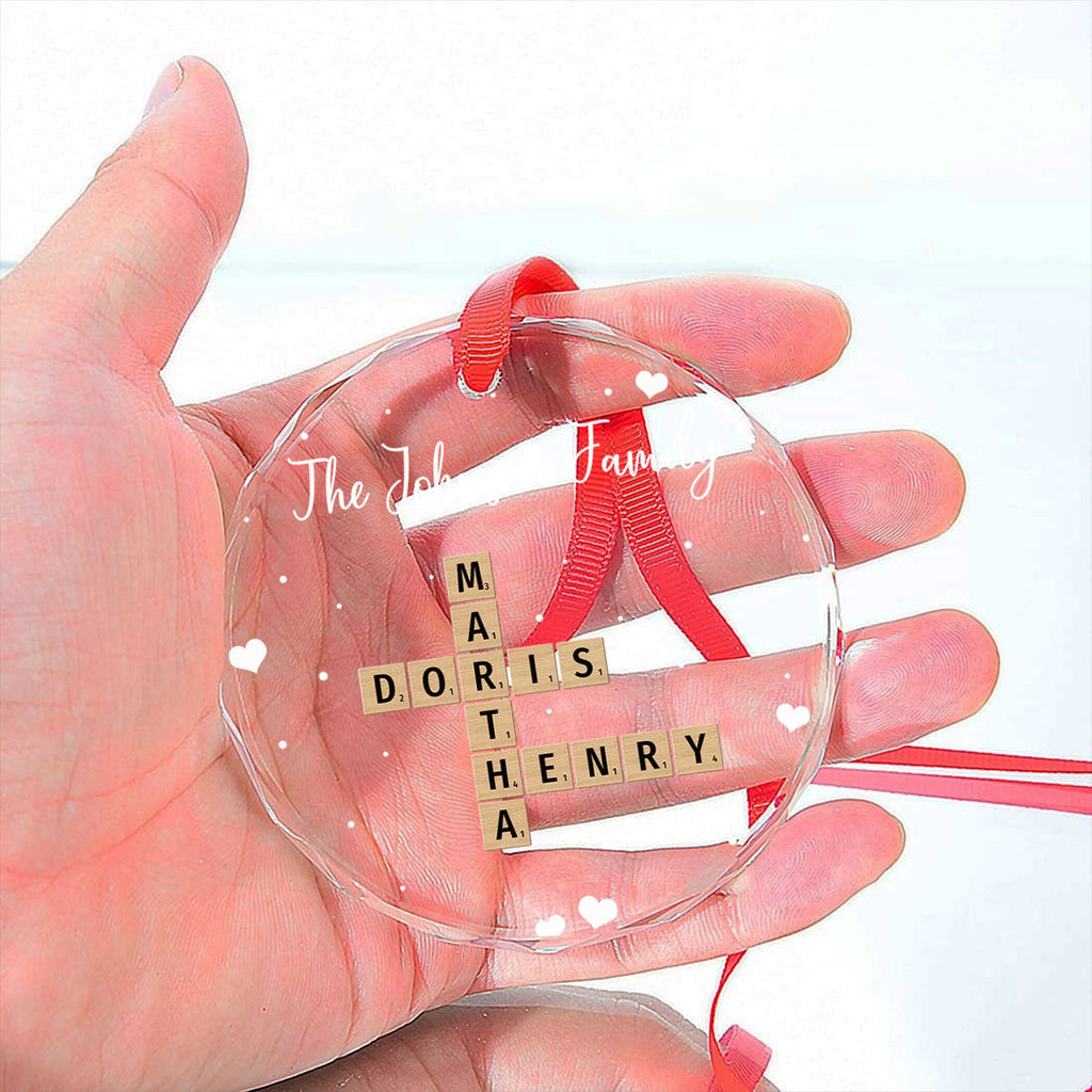 Custom Keepsake Christmas Ornament •  Together We Complete The Puzzle - Personalized Glass Ornament