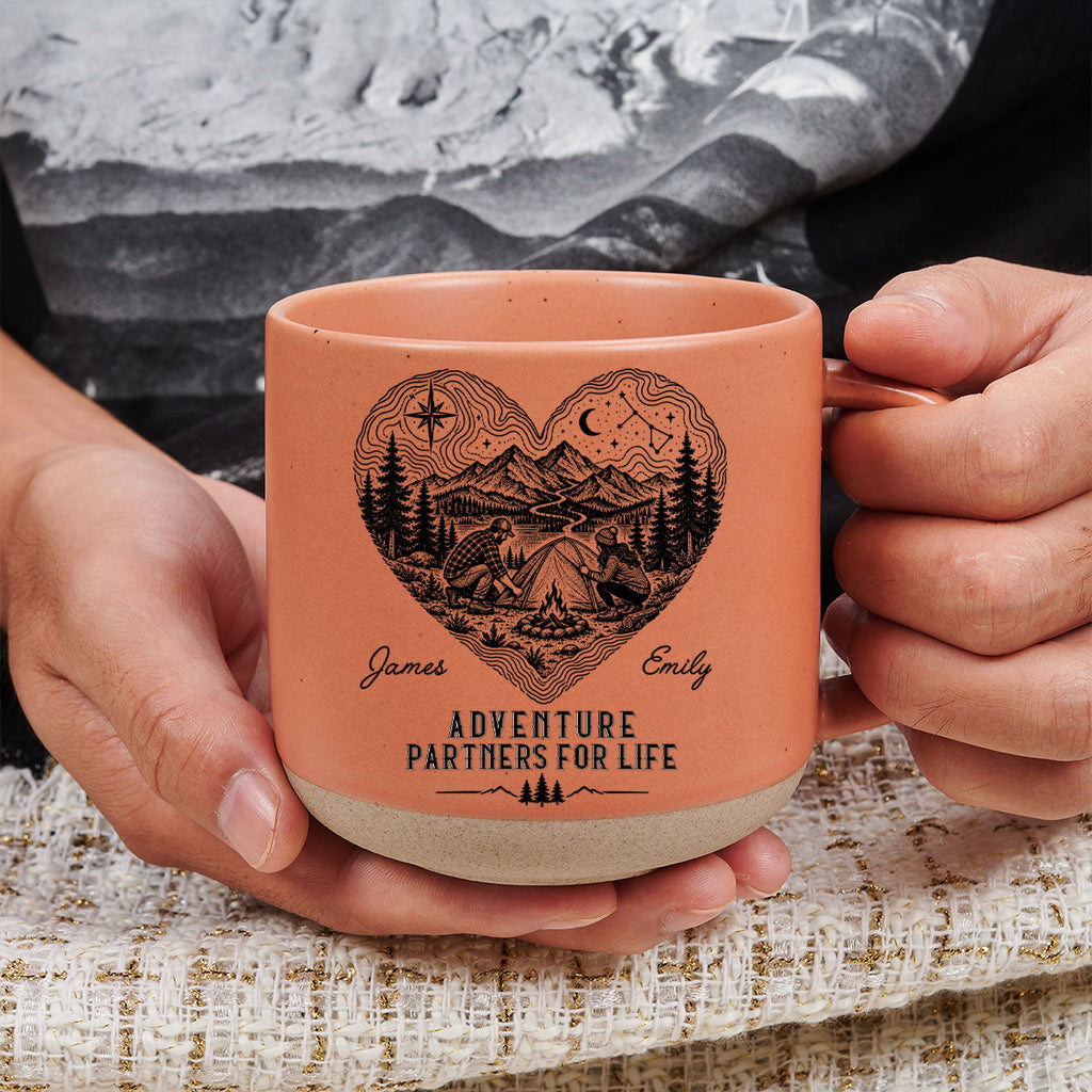 Custom Anniversary Keepsake Gifts For Couple • Our Story Is One Big Adventure - Personalized Pottery Mug