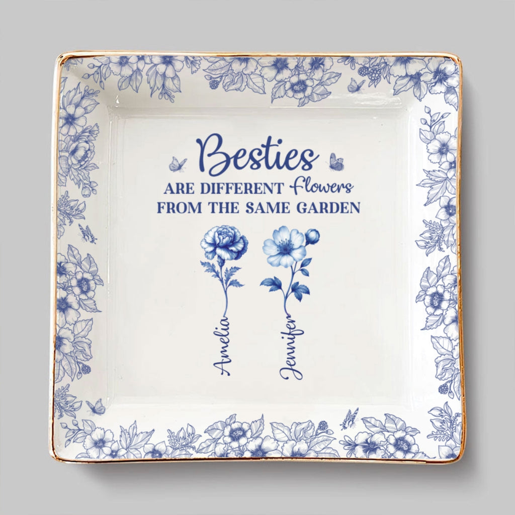 Custom Trinket Dish Gift for Friend, for Soul Sister • The Same Garden More Flowers Version - Personalized Jewelry Dish