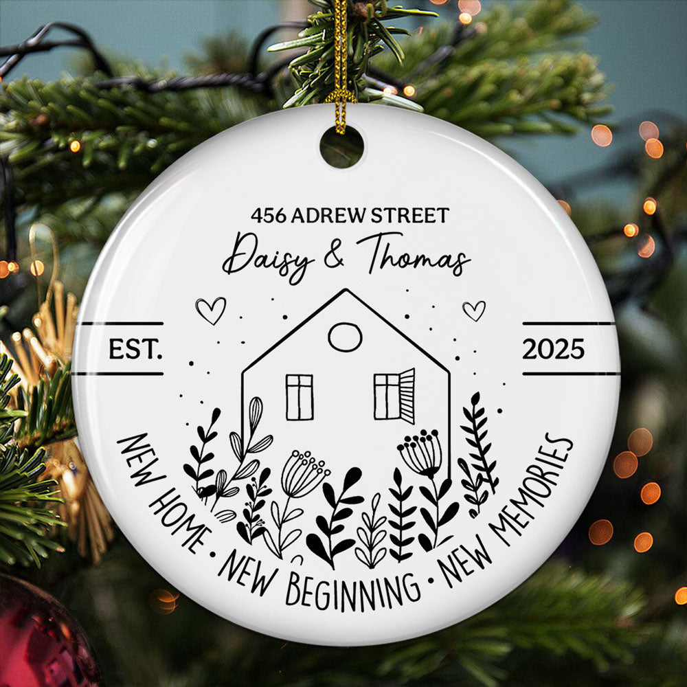 Custom Family Ornament, Christmas Gift for Family Members •  Home Sweet Home - Personalized Ceramic Ornament
