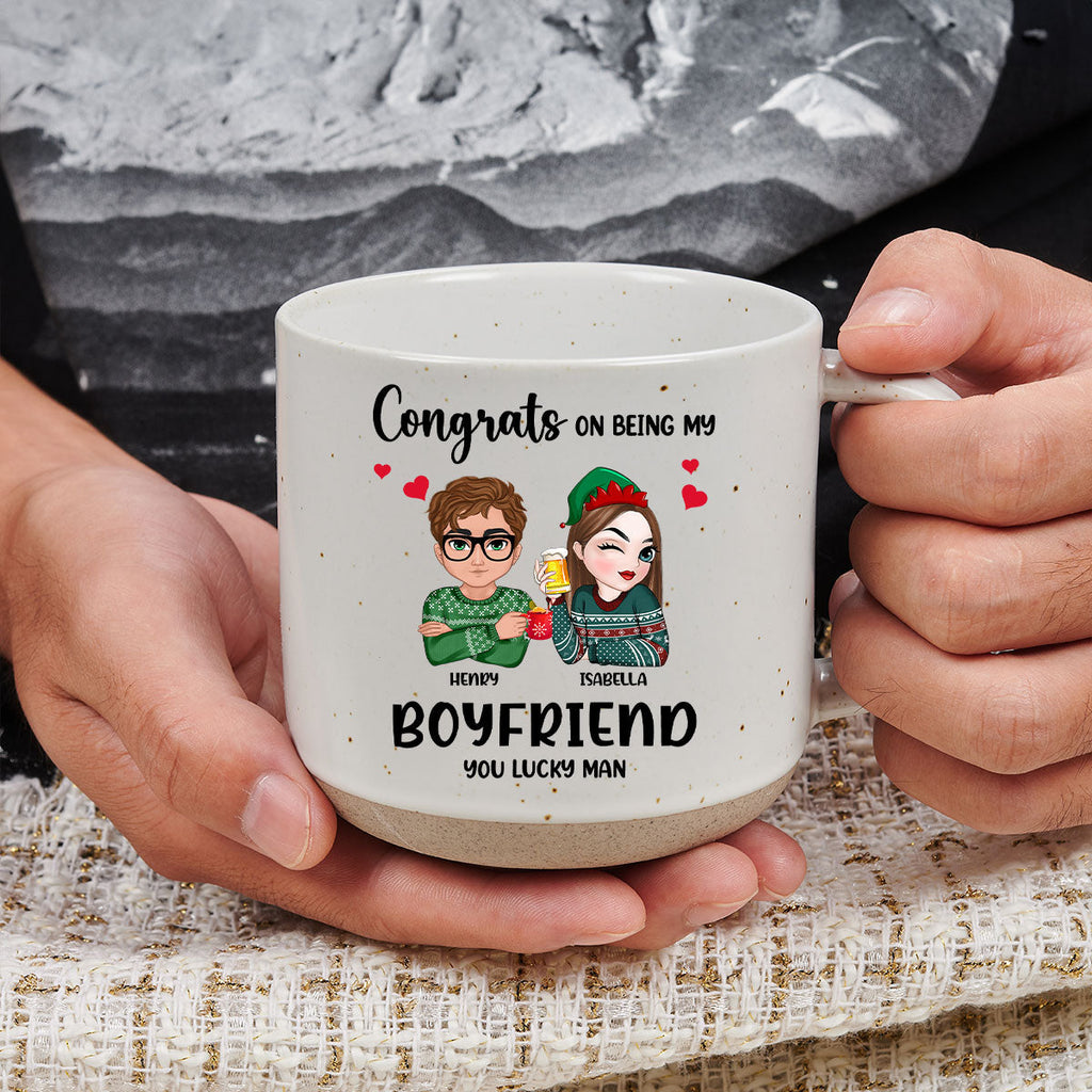 Custom Anniversary Keepsake Gifts For Couple • Congrats On Being My Husband - Personalized Pottery Mug
