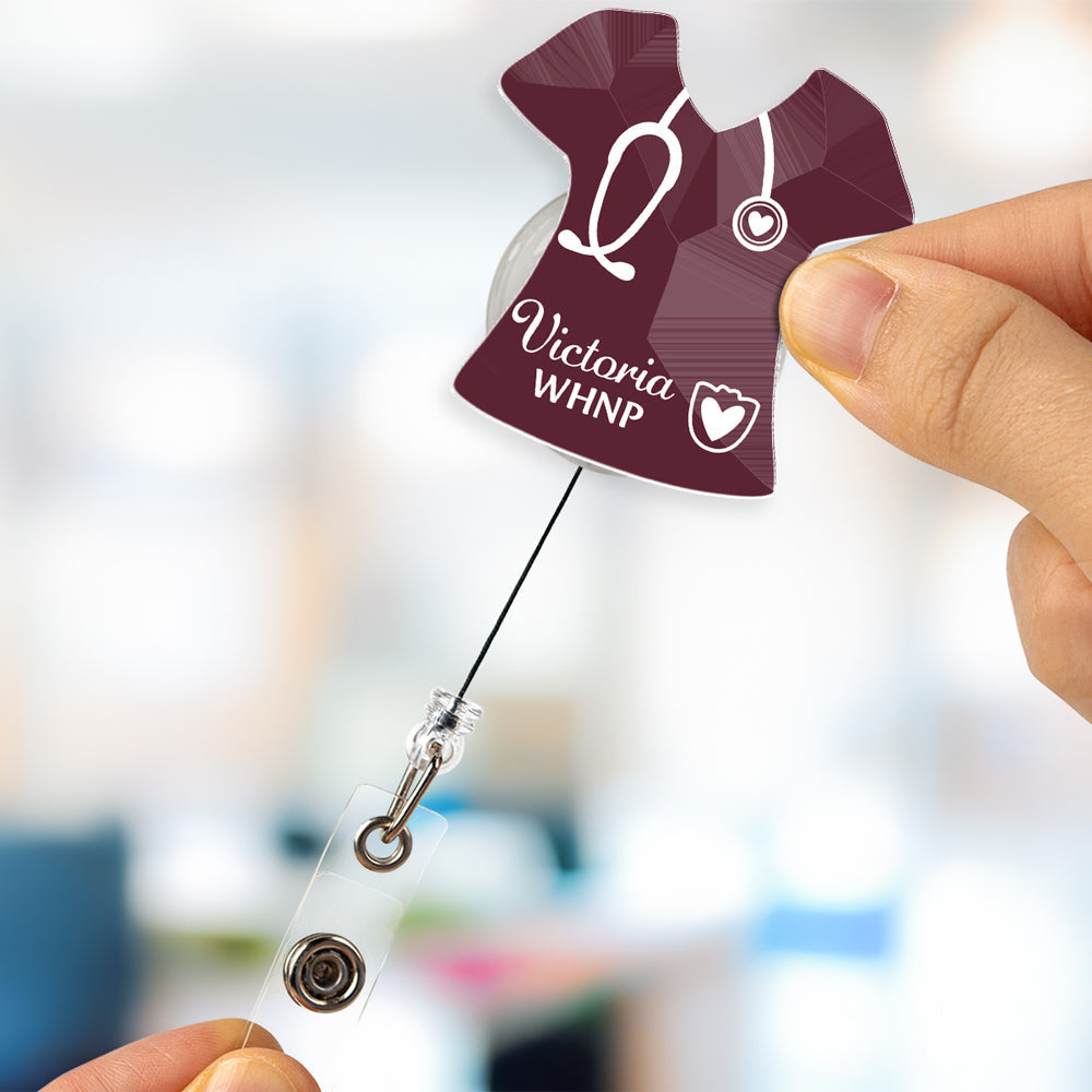 Custom Nurse ID Holder, Christmas Birthday Gifts for Healthcare Workers • Love Nurse Life - Personalized Acrylic Badge Reel