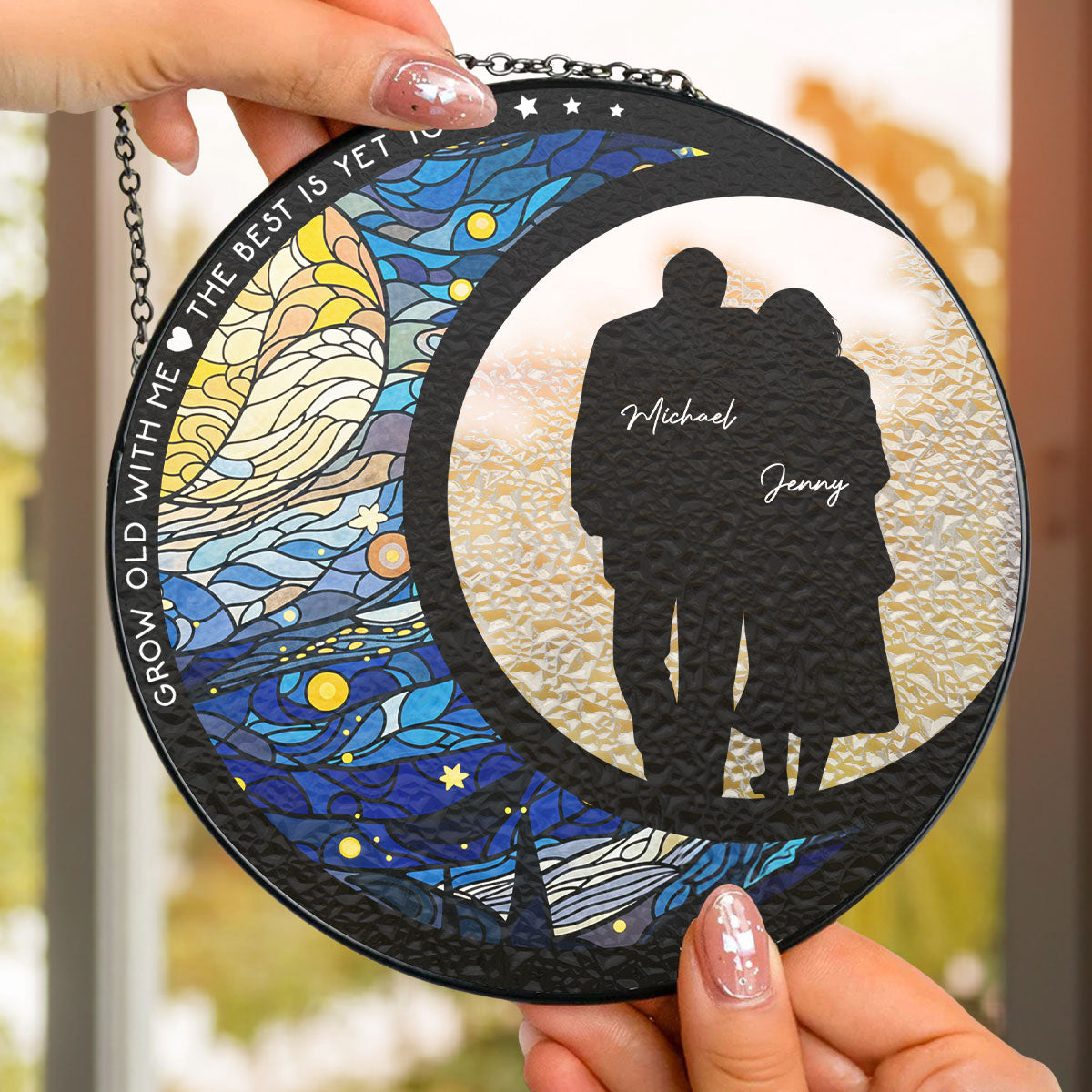 Custom Memorial Hanging Decor, Remembrance Keepsake • From Our First Kiss Till Our Last Breath - Personalized Window Hanging Suncatcher