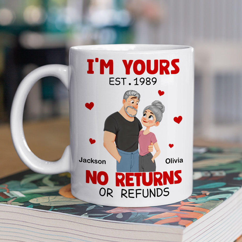 Custom Anniversary Keepsake Gifts For Couple • No Refund Cartoon - Personalized Coffee Mug