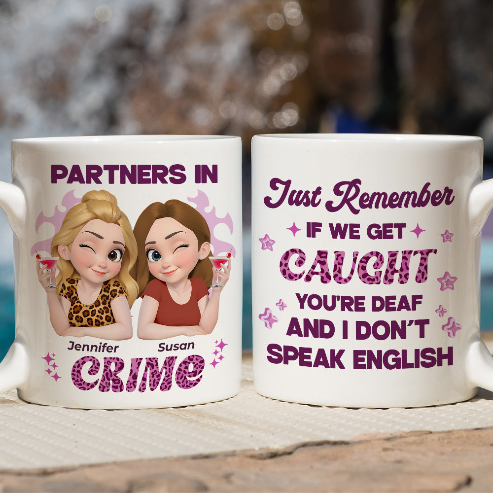 Custom Best Friend, Christmas & Birthday Friendship Keepsake Gift • My Partner In Crime - Personalized Coffee Mug