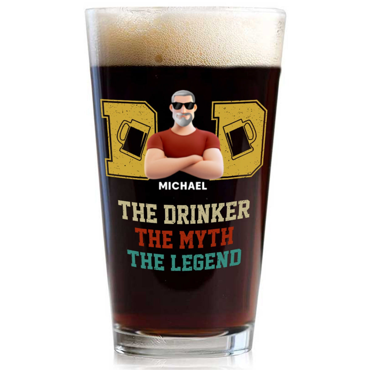 The Drinker The Myth The Legend - Personalized Beer Glass